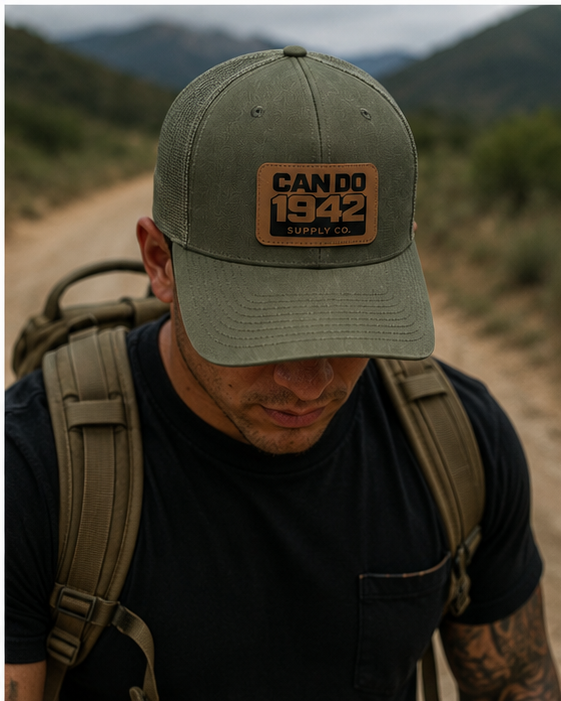 Olive Green Trucker Hat for Everyday Wear | Veteran-Owned Can Do Supply Co.