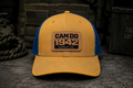 Tan & Blue Trucker Hat for Everyday wear | Veteran-Owned Can Do Supply Co.